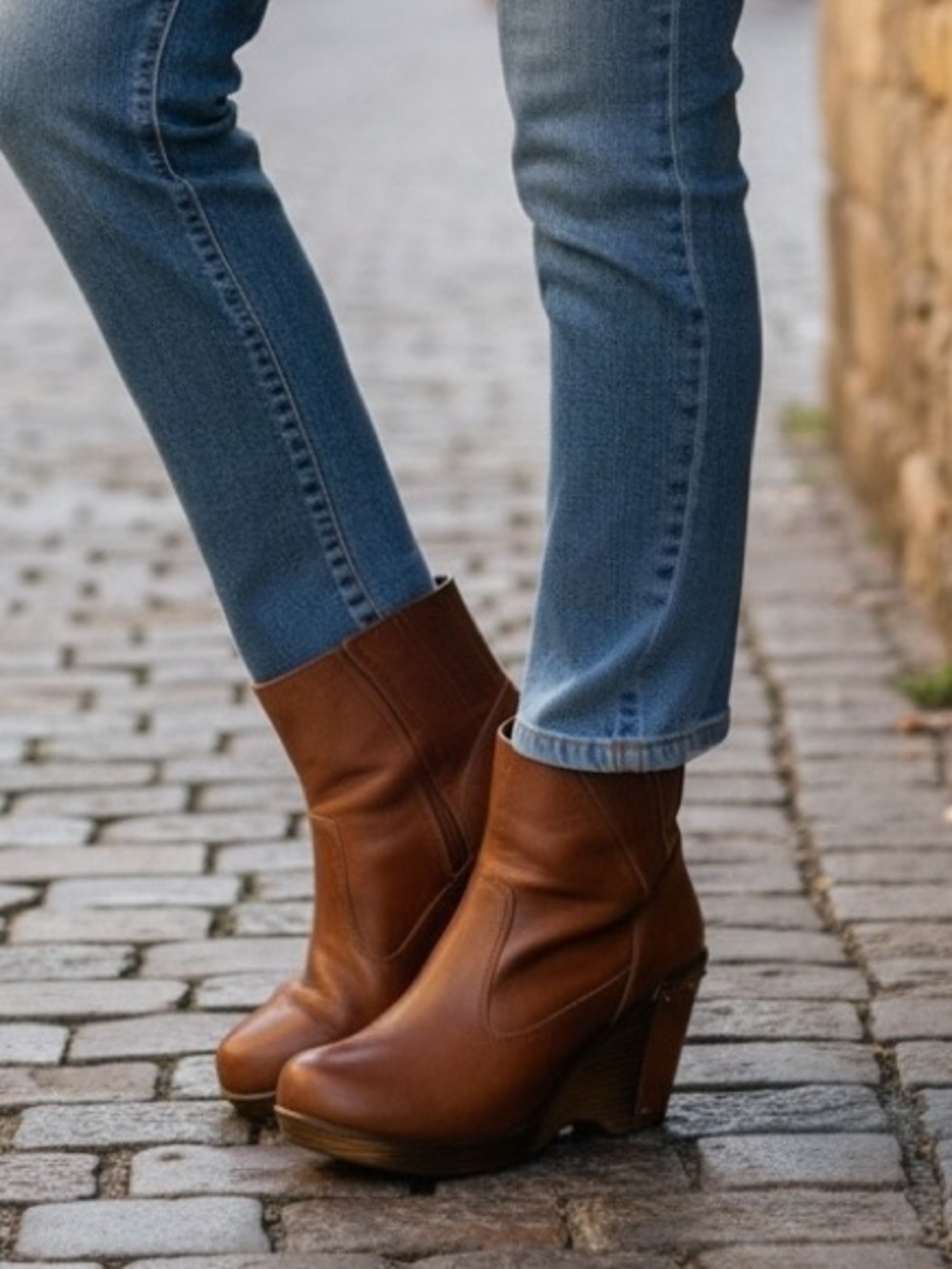Dansko Brown Leather Wedge Ankle Boots Boho Western Women’s EU 38